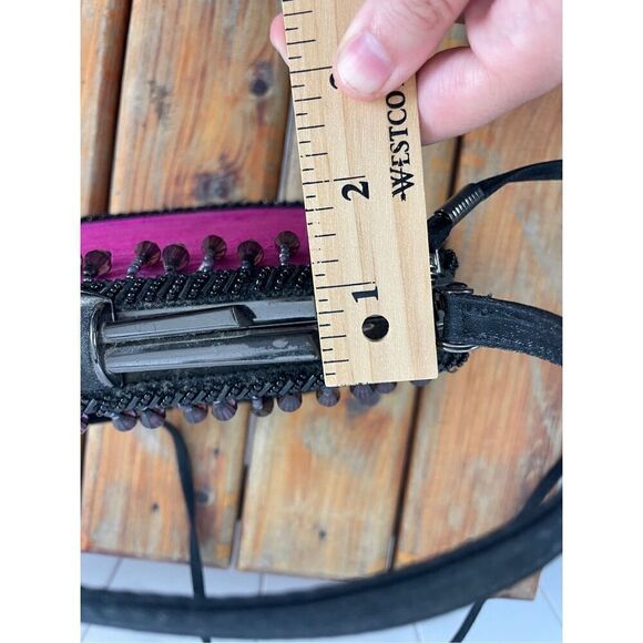 Moo Roo Charleston Style Mini Purple Beads Evening Bag Purse Signed Y2K Vintage - Picture 13 of 14